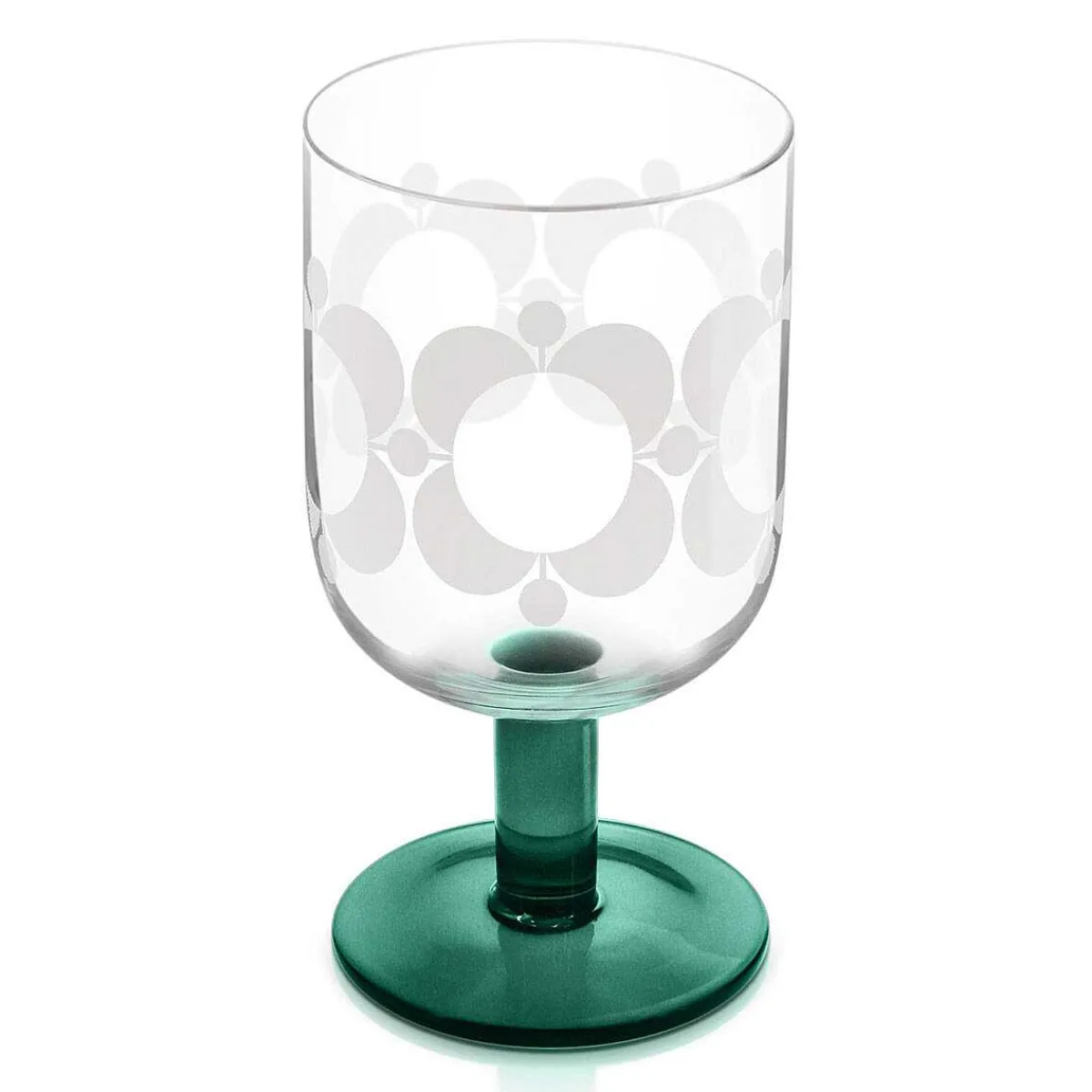 Atomic Flower Green Shades Set Of 4 Wine Glasses>Orla Kiely Fashion