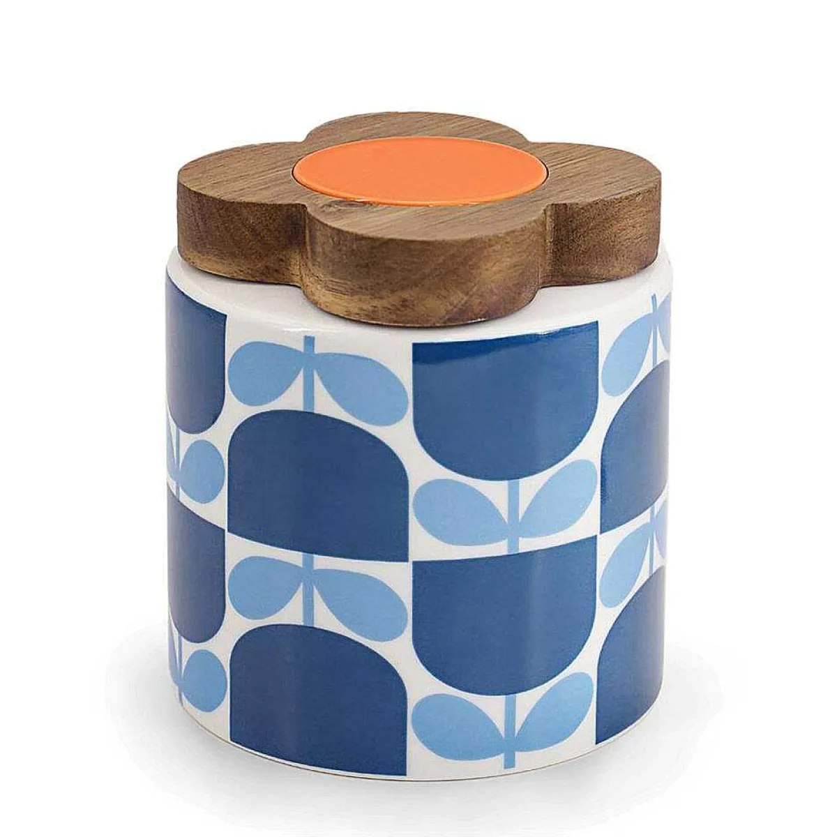 Block Flower Navy Ceramic Storage Jar 1100Ml>Orla Kiely Store