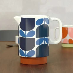 Block Flower Navy Ceramic Water Jug><noscript><img width=