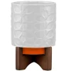 Debossed Sixties Stem Cream Ceramic Plant Pot>Orla Kiely Online