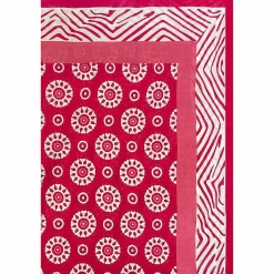 Cogs Pink Hand Printed Cotton Sarong><noscript><img width=
