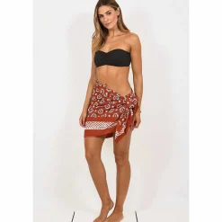 Cogs Rust Hand Printed Cotton Sarong><noscript><img width=