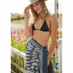 Fern Charcoal Hand Printed Cotton Sarong><noscript><img width=