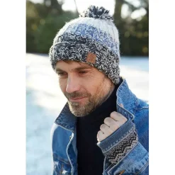 Men's Bruges Blue Bobble Beanie Hat>Pachamama Store