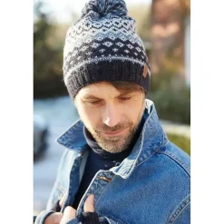 Men's Nordic Blue Bobble Beanie Hat>Pachamama Best