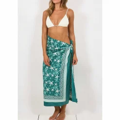 Starfish Green Hand Printed Cotton Sarong>Pachamama Clearance