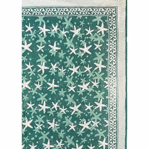 Starfish Green Hand Printed Cotton Sarong>Pachamama Clearance