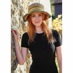 Striped Hemp/Cotton Hat><noscript><img width=