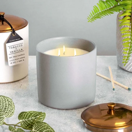 Hygge 425G 3 Wick Vetiver & Cardamom Grey Ceramic Soy Candle>Paddywax Best