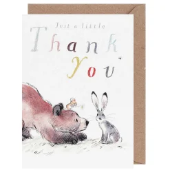 Bear, Hare & Mouse 'Thank You' Card>Paper Shed Designs Clearance