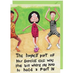Blah 'Exercise Class' Greetings Card>Paperlink Sale