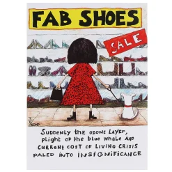 Blah 'Fab Shoes' Greetings Card><noscript><img width=