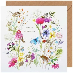 Fields Of Gold All Over Floral Birthday Card>Paperlink New