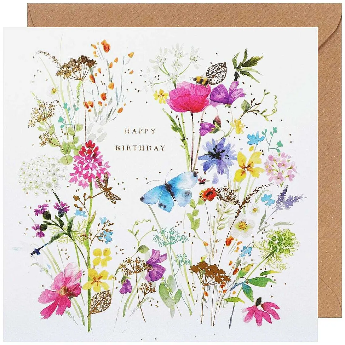 Fields Of Gold All Over Floral Birthday Card>Paperlink New
