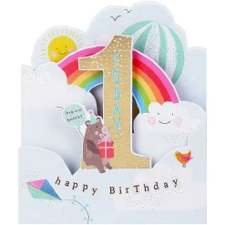 Hopscotch 1St Birthday Zigzag Birthday Card><noscript><img width=