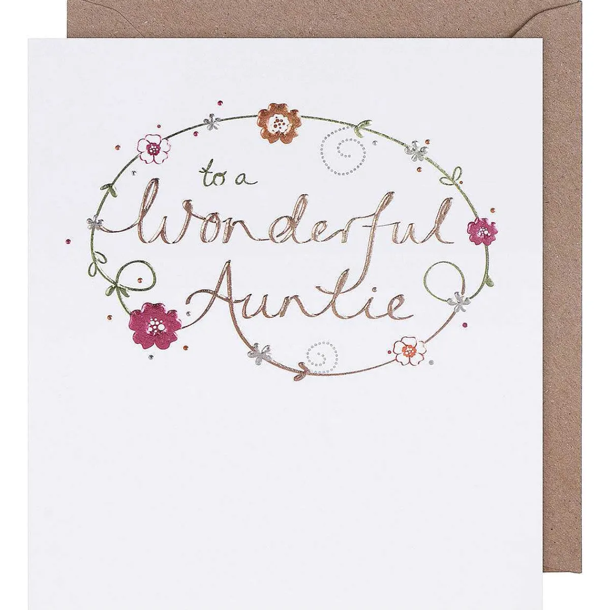 Mimosa Flowers Auntie Birthday Card>Paperlink Clearance