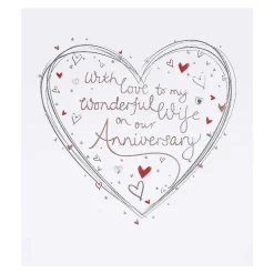 Mimosa Heart Wife Anniversary Card>Paperlink Best