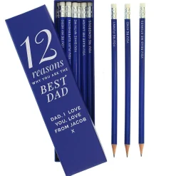 Personalised '12 Reasons' Box And 12 Blue Hb Pencils>Temptation Gifts Cheap