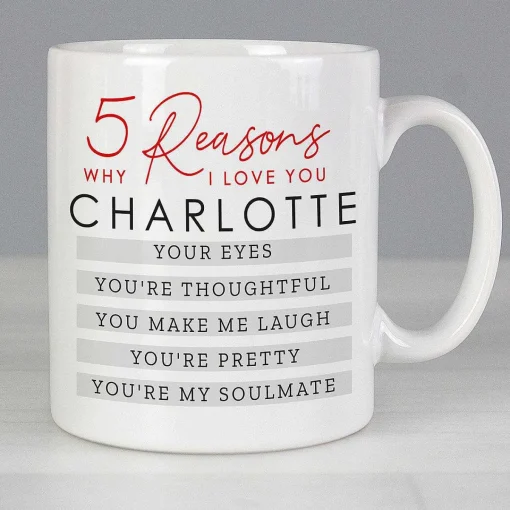 Personalised 5 Reasons Why Mug>Temptation Gifts Sale