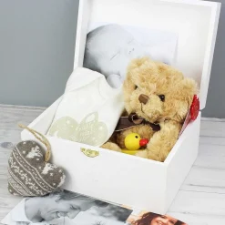 Personalised Abstract Rose White Wooden Keepsake Box><noscript><img width=