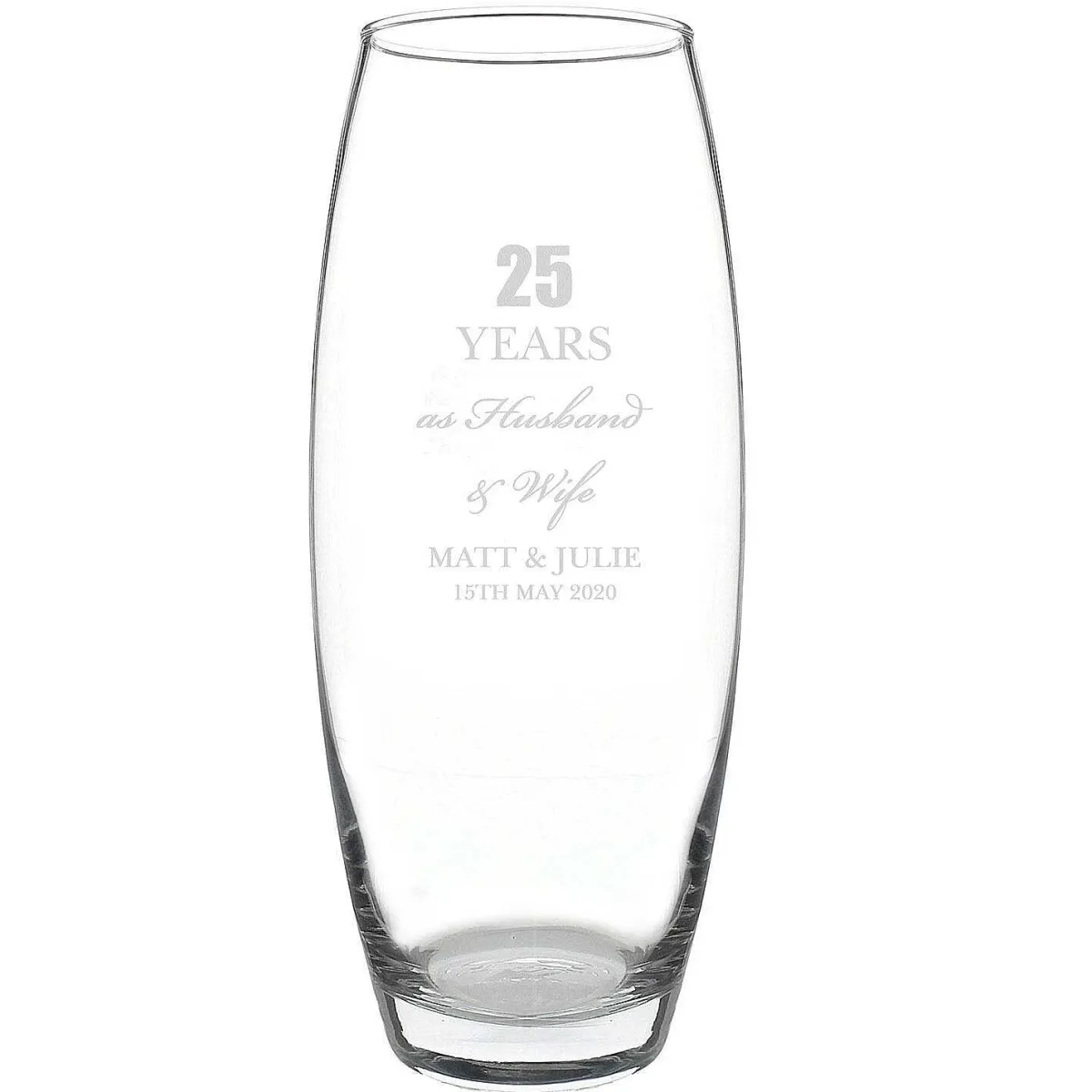 Personalised Anniversary Glass Bullet Vase>Temptation Gifts New