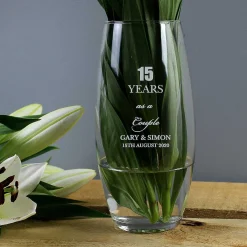 Personalised Anniversary Glass Bullet Vase><noscript><img width=