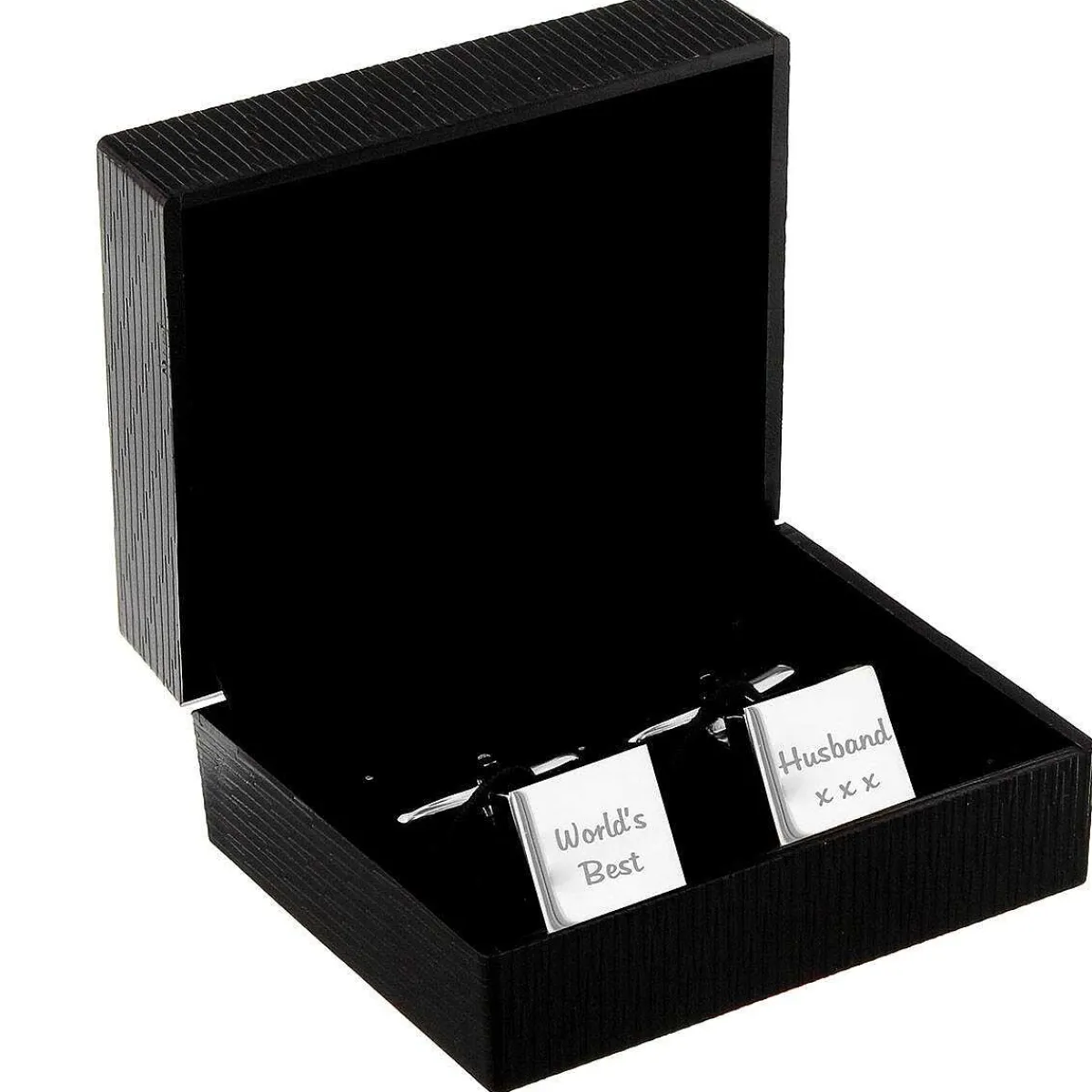 Personalised Any Message 2 Lines Square Cufflinks>Temptation Gifts Cheap