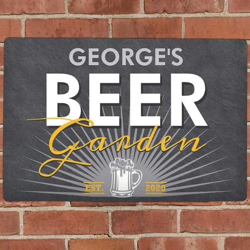 Personalised Beer Garden Metal Sign>Temptation Gifts Fashion