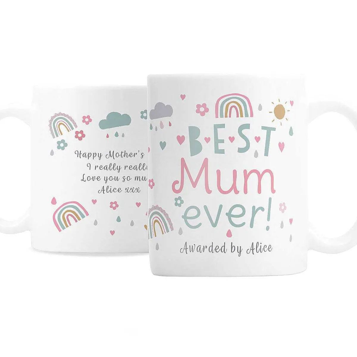 Personalised Best Ever Rainbows & Sunshine Mug>Temptation Gifts Outlet