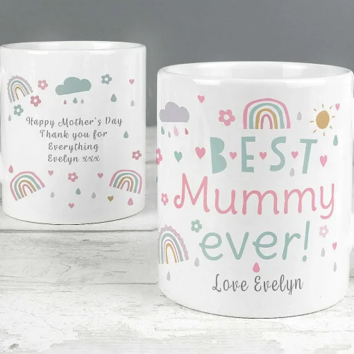 Personalised Best Ever Rainbows & Sunshine Mug>Temptation Gifts Outlet