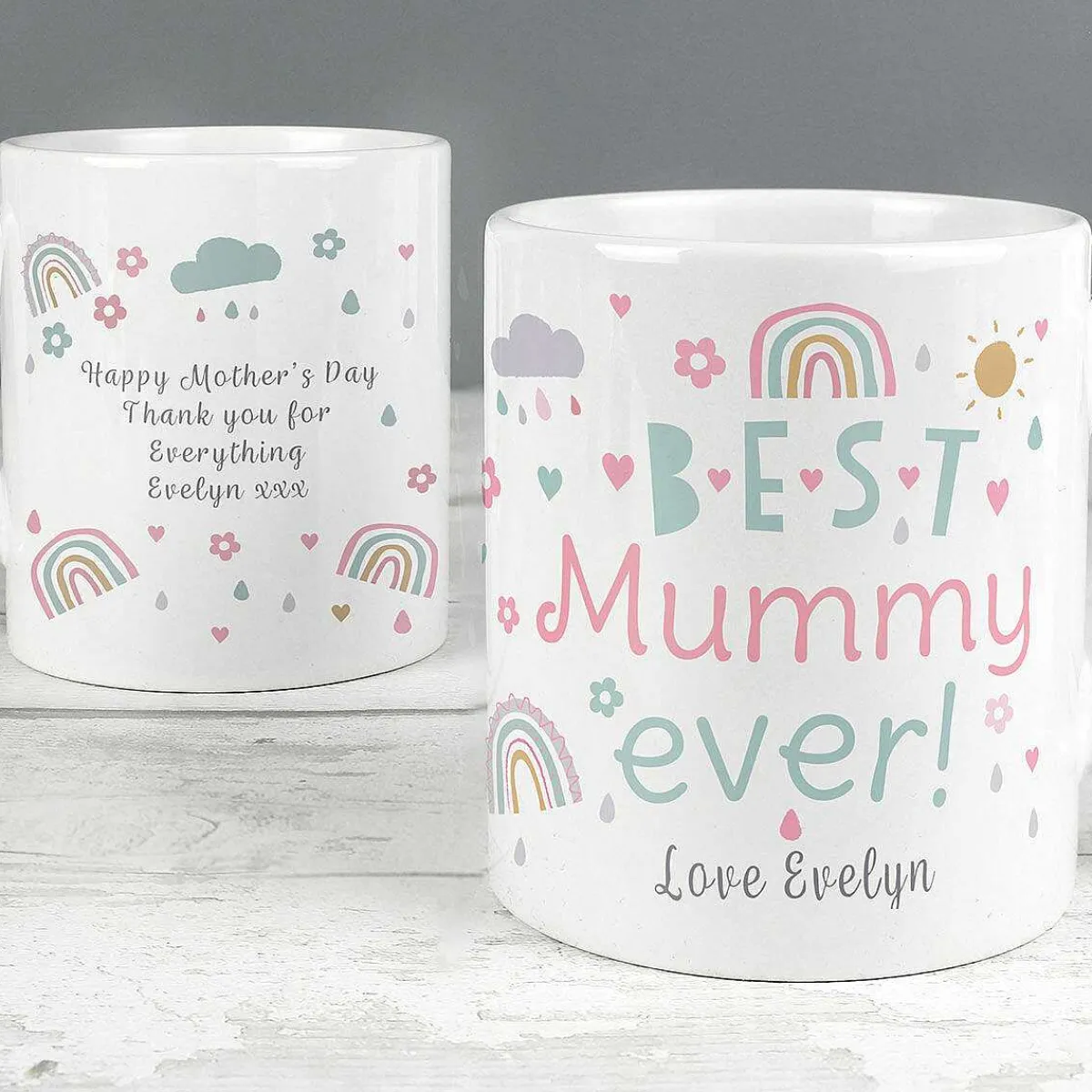 Personalised Best Ever Rainbows & Sunshine Mug>Temptation Gifts Outlet