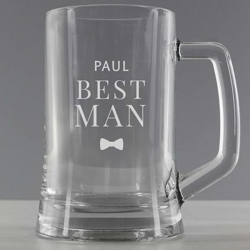 Personalised Best Man Pint Stern Tankard>Temptation Gifts Fashion