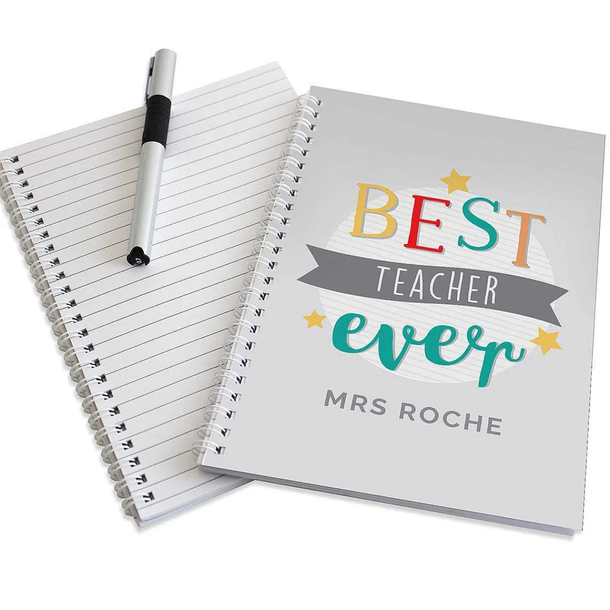 Personalised 'Best Teacher Ever' A5 Notebook>Temptation Gifts Outlet