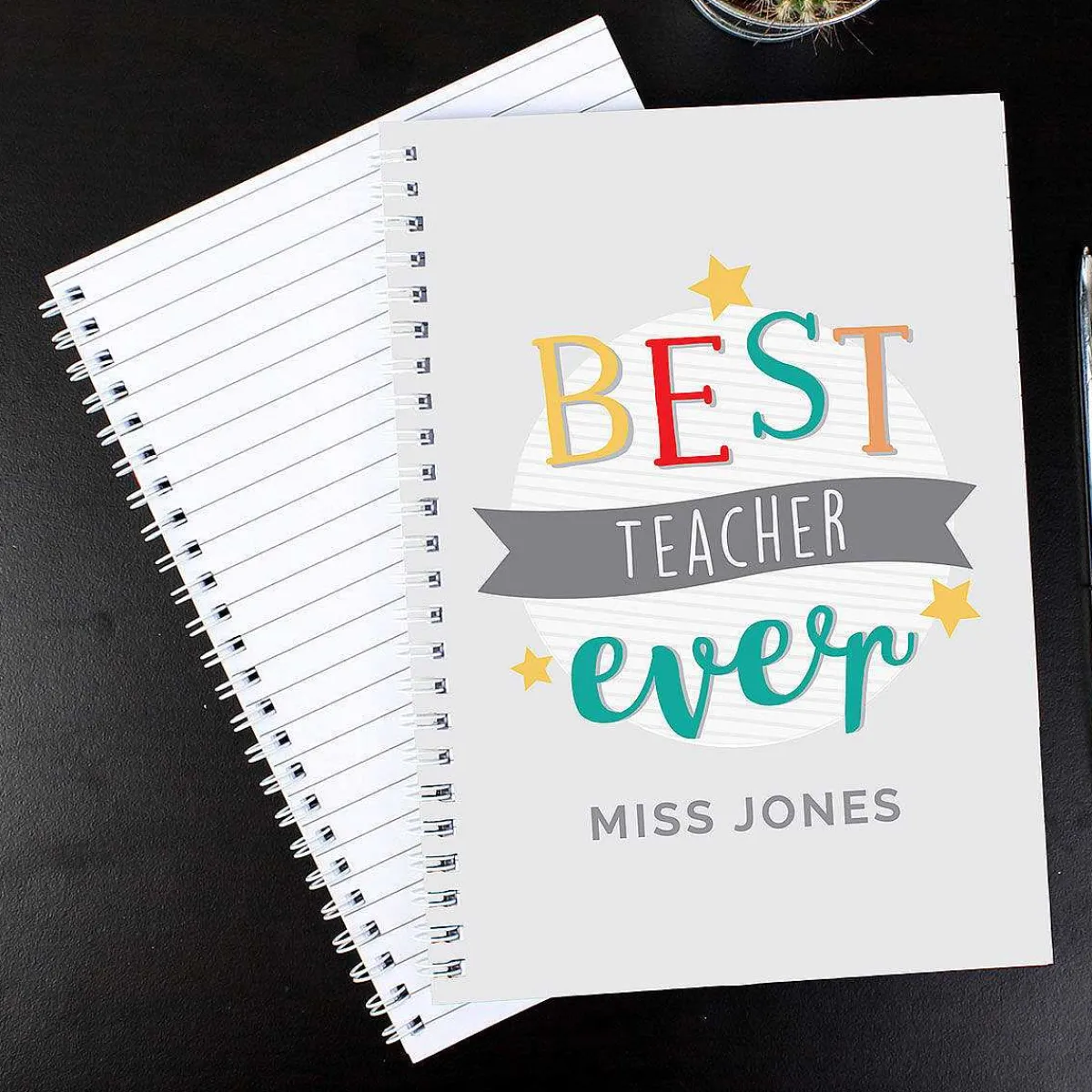 Personalised 'Best Teacher Ever' A5 Notebook>Temptation Gifts Outlet