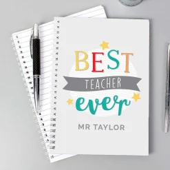 Personalised 'Best Teacher Ever' A5 Notebook><noscript><img width=