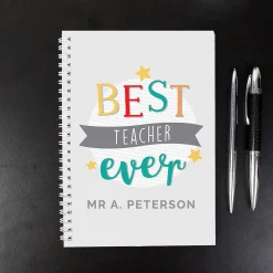 Personalised 'Best Teacher Ever' A5 Notebook><noscript><img width=