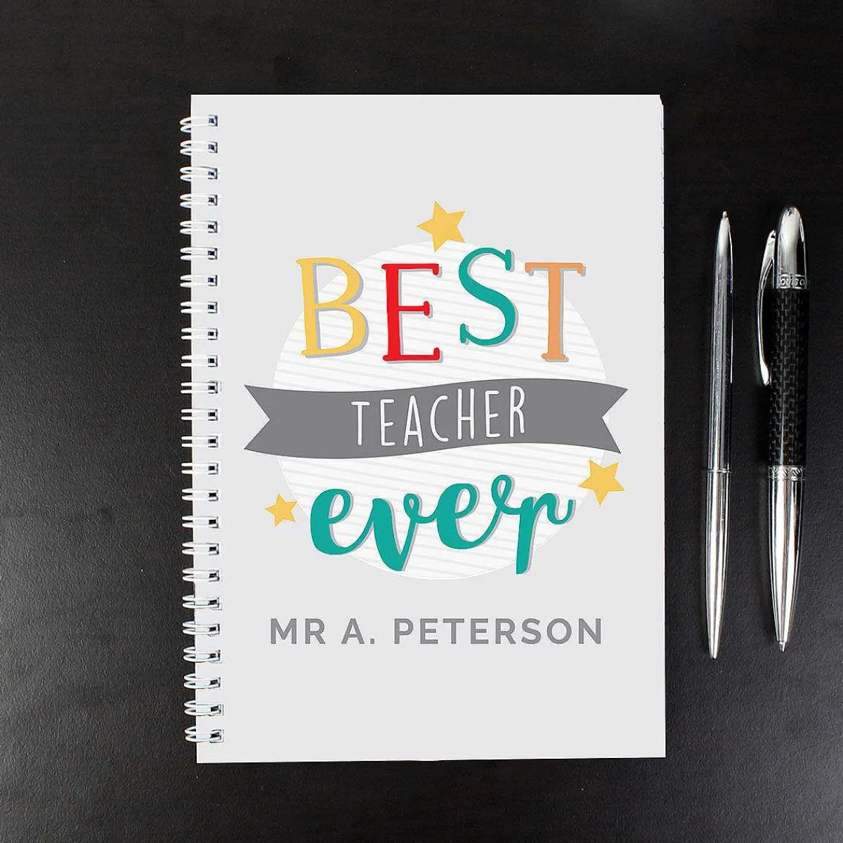 Personalised 'Best Teacher Ever' A5 Notebook>Temptation Gifts Outlet