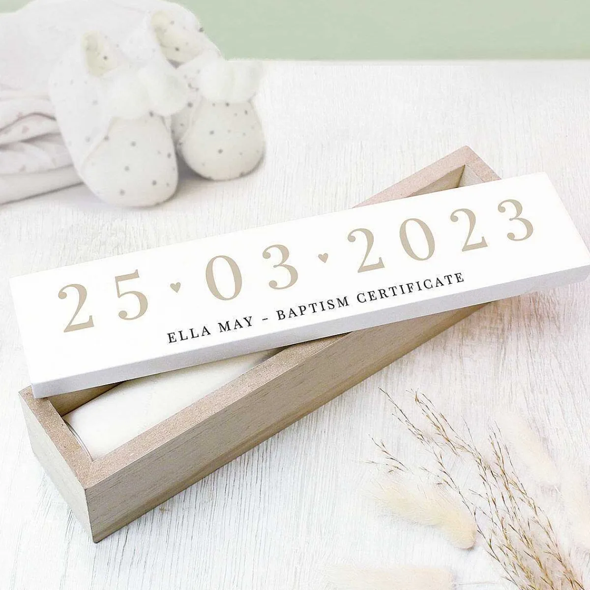 Personalised Big Date Wooden Certificate Holder>Temptation Gifts Best Sale