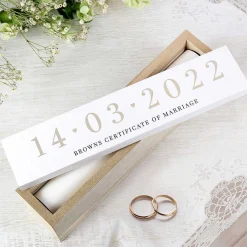 Personalised Big Date Wooden Certificate Holder><noscript><img width=