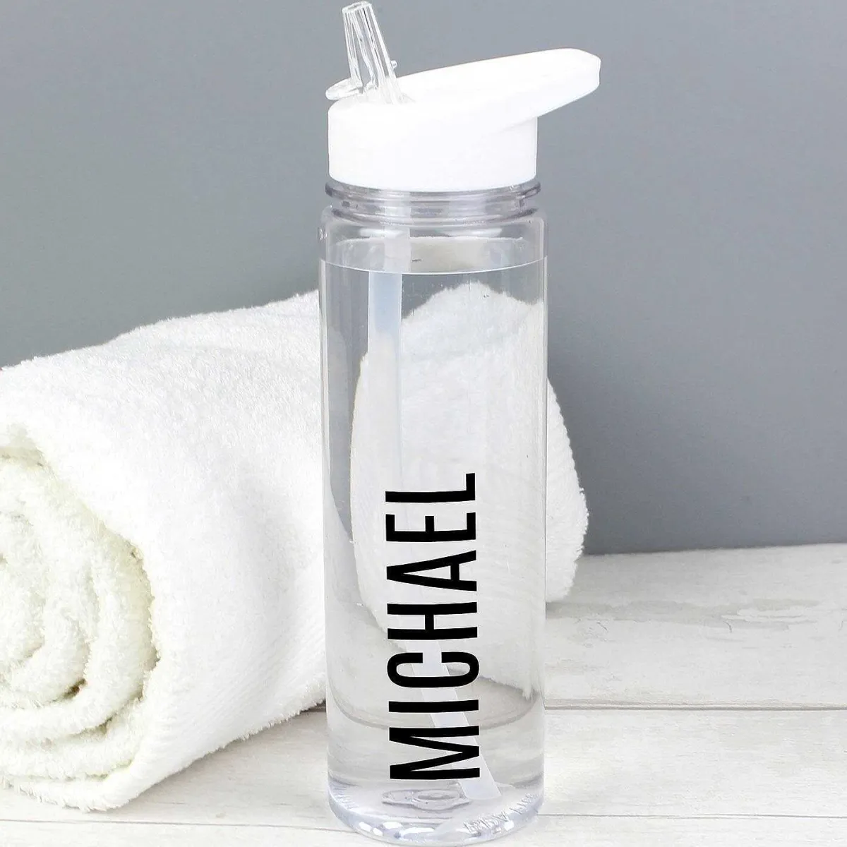 Personalised Black Letter Water Bottle>Temptation Gifts Best