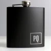 Personalised Boxed Black Initials Hip Flask>Temptation Gifts Hot