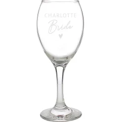 Personalised Bride Wine Glass>Temptation Gifts New