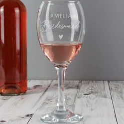 Personalised Bridesmaid Wine Glass>Temptation Gifts Fashion