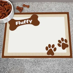 Personalised Brown Dotty Dog Placemat><noscript><img width=
