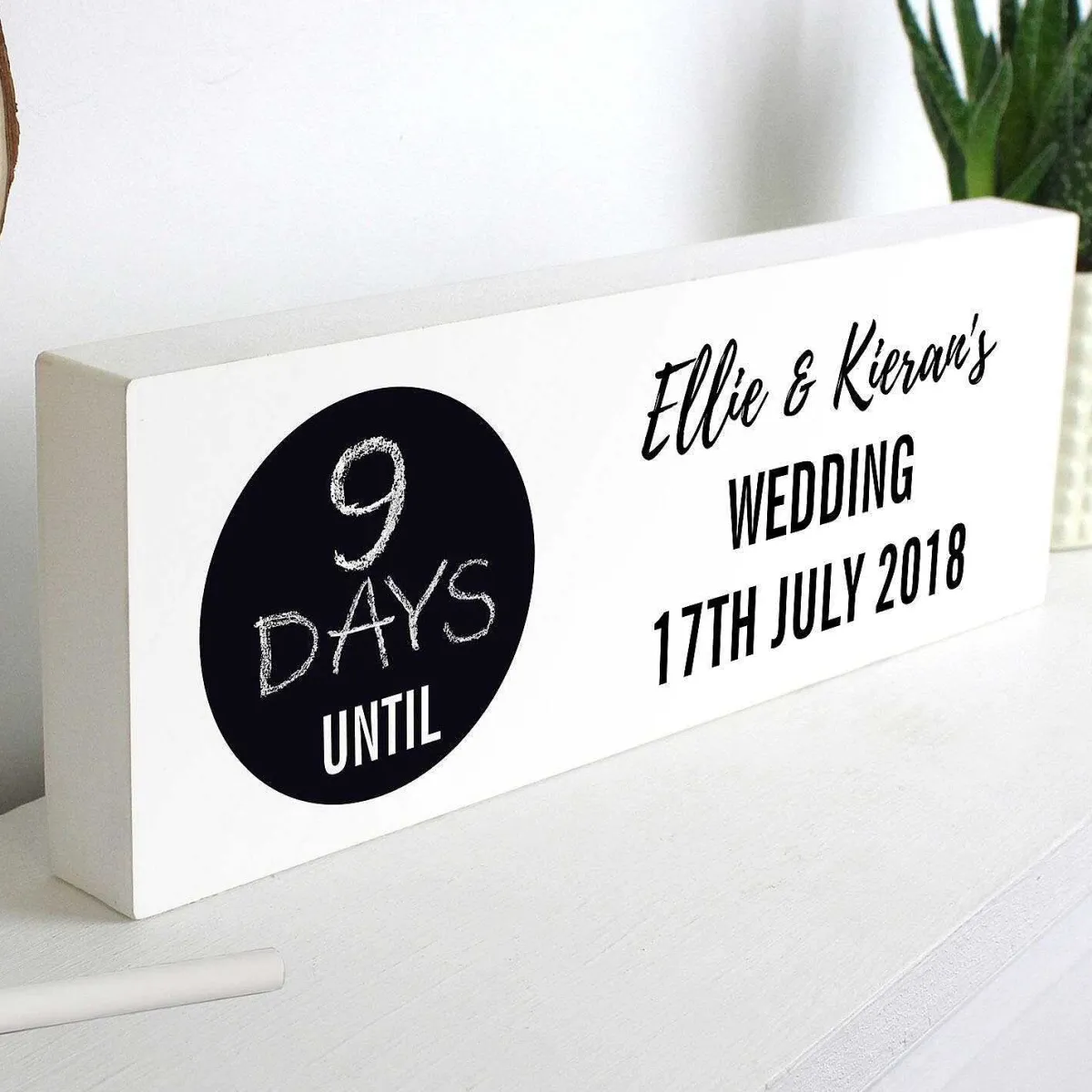 Personalised Classic Countdown Wooden Block Sign>Temptation Gifts New
