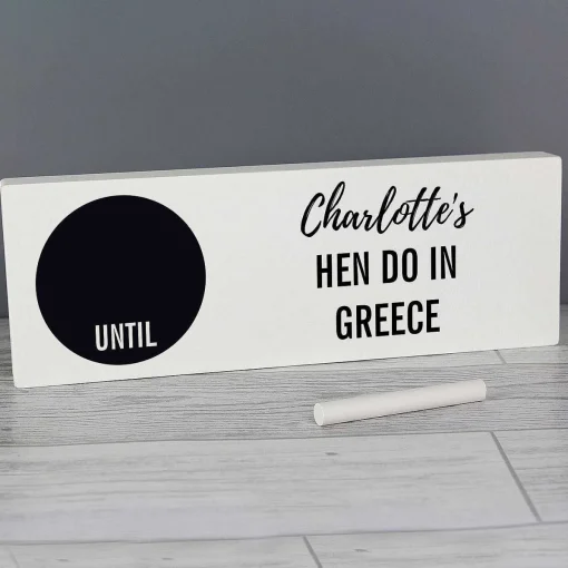 Personalised Classic Countdown Wooden Block Sign>Temptation Gifts New