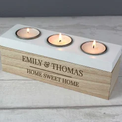 Personalised Classic Triple Tea Light Box><noscript><img width=
