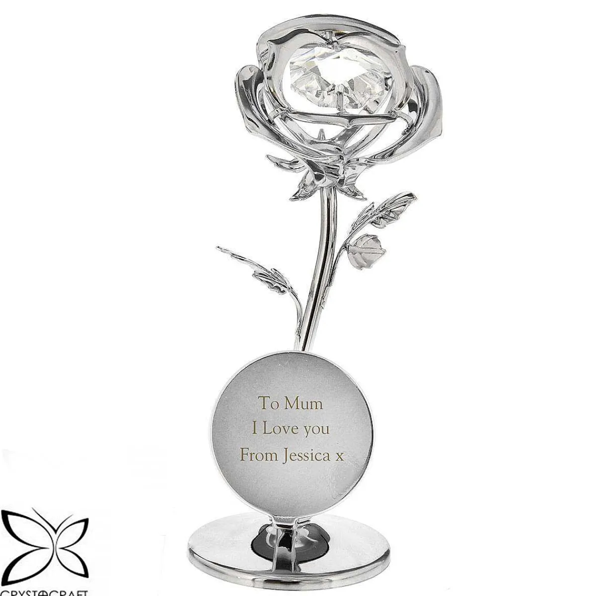 Personalised Crystocraft Rose Ornament>Temptation Gifts Cheap