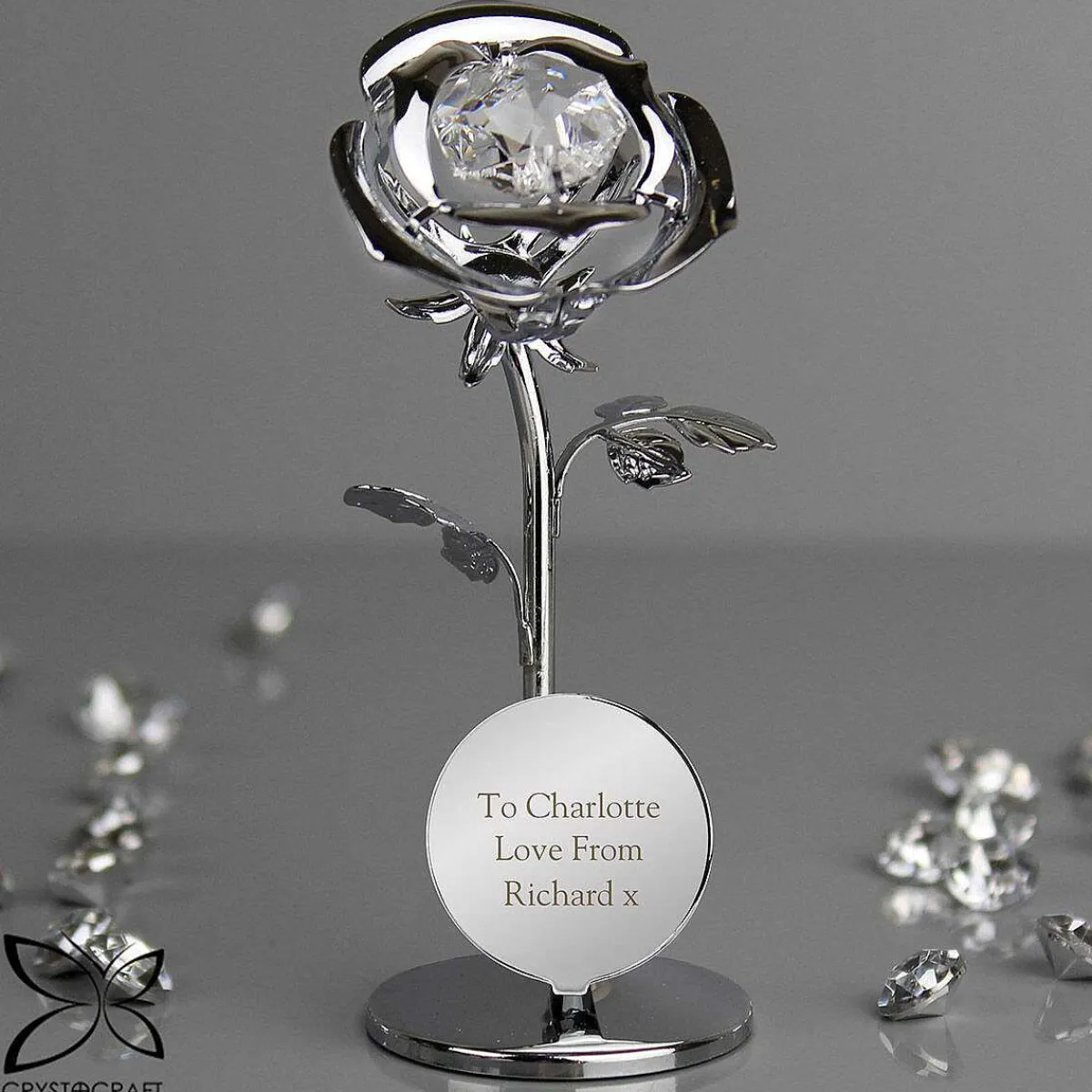 Personalised Crystocraft Rose Ornament>Temptation Gifts Cheap