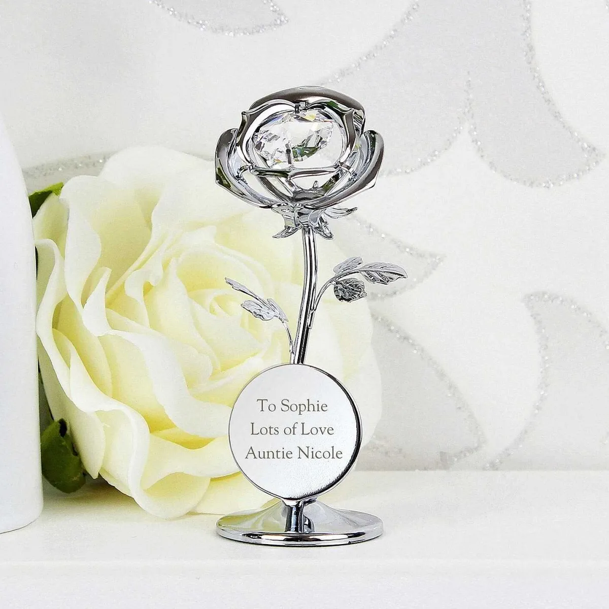 Personalised Crystocraft Rose Ornament>Temptation Gifts Cheap